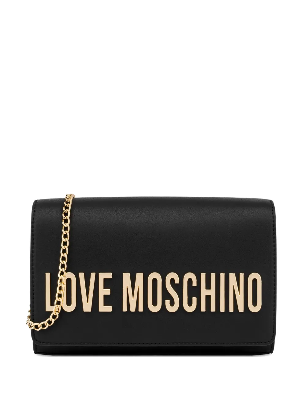 Love Moschino Clutch met logo Zwart