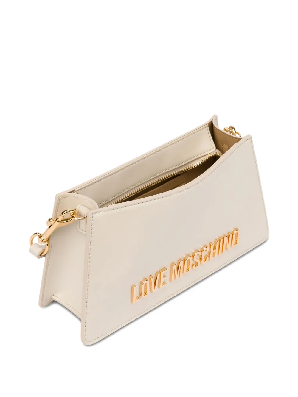 Love Moschino Schoudertas met logoplakkaat Wit