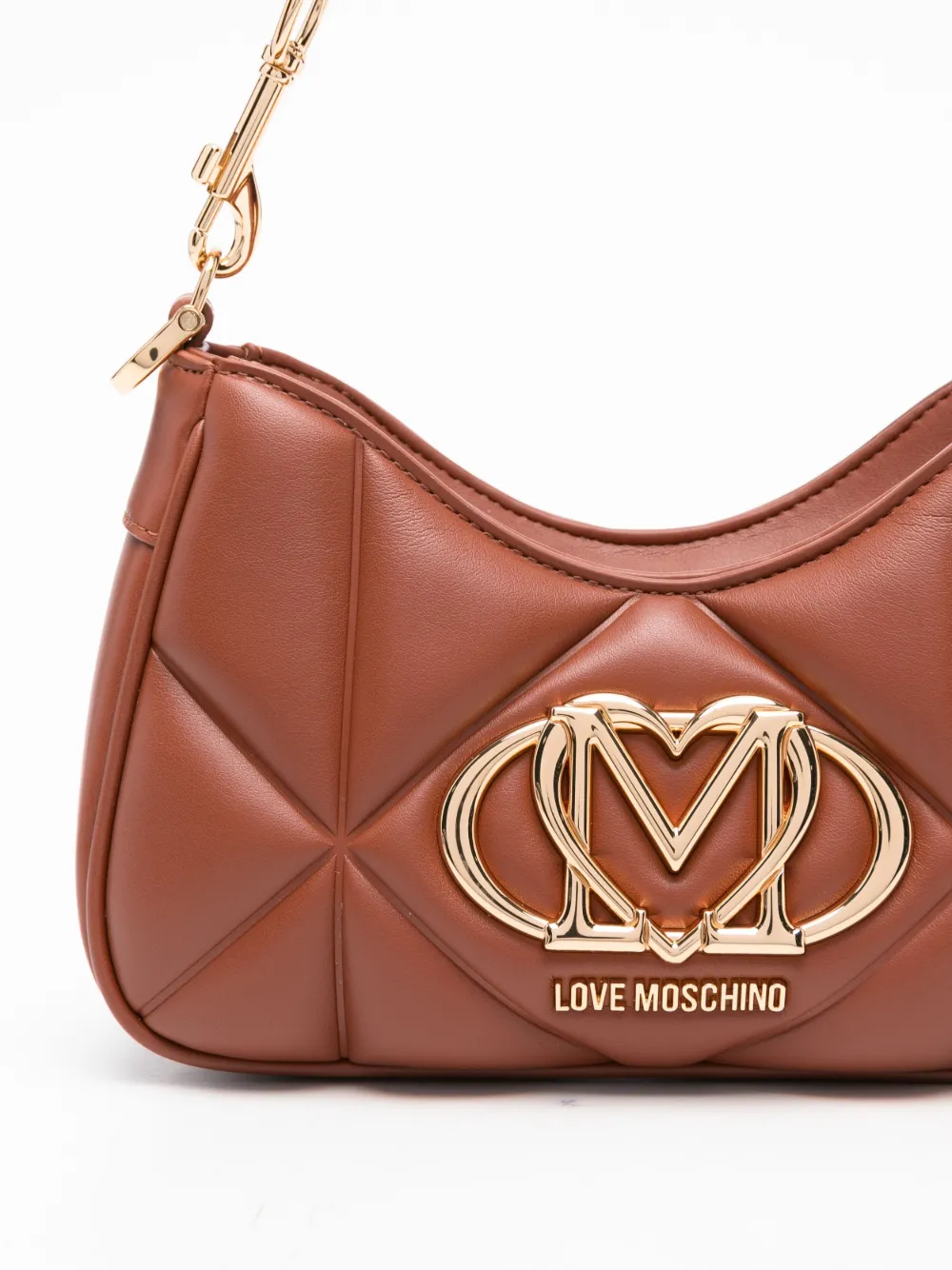 Love Moschino Schoudertas met logoplakkaat Bruin