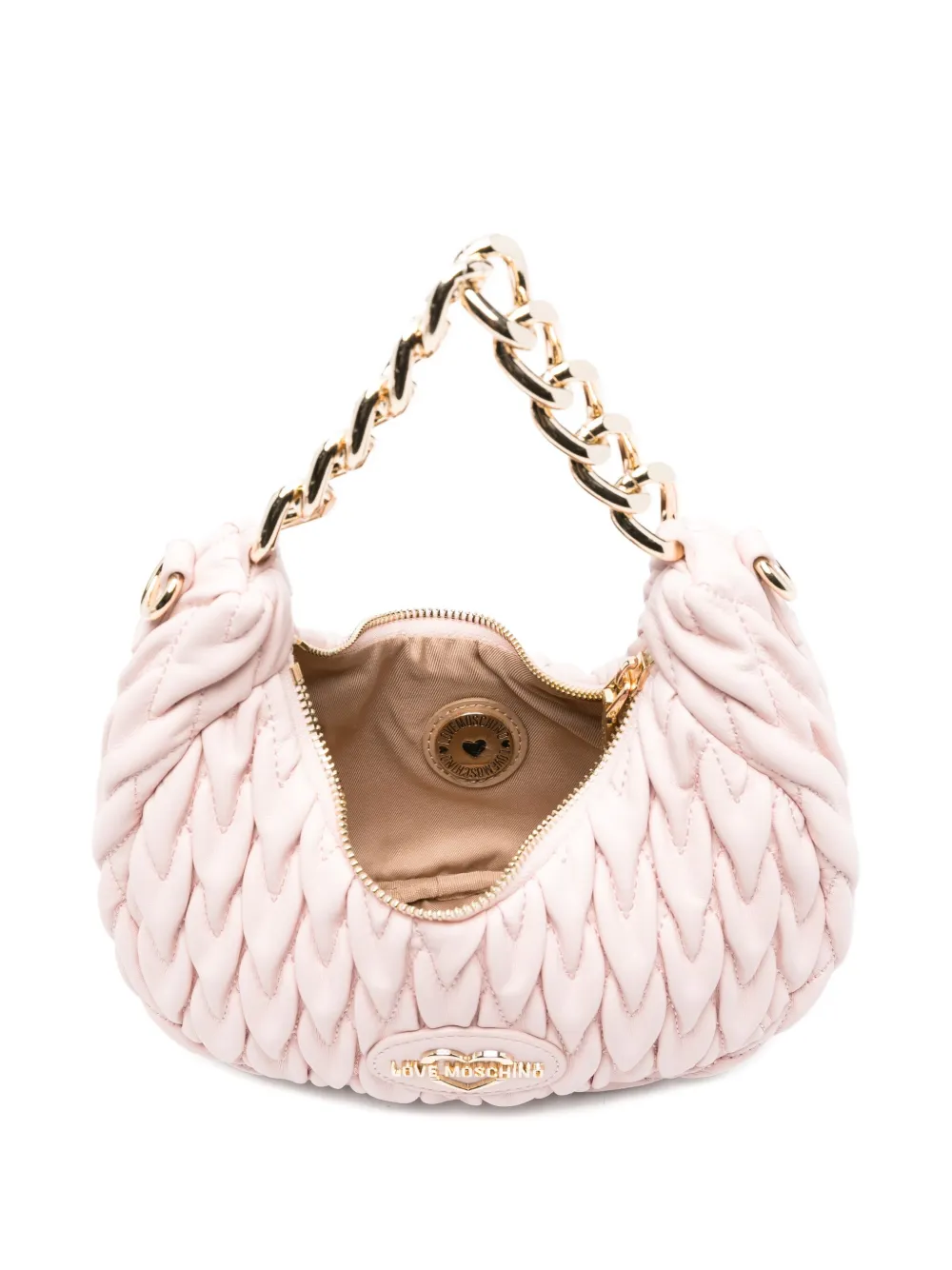 Love Moschino Gewatteerde schoudertas met kettinghengsel Roze