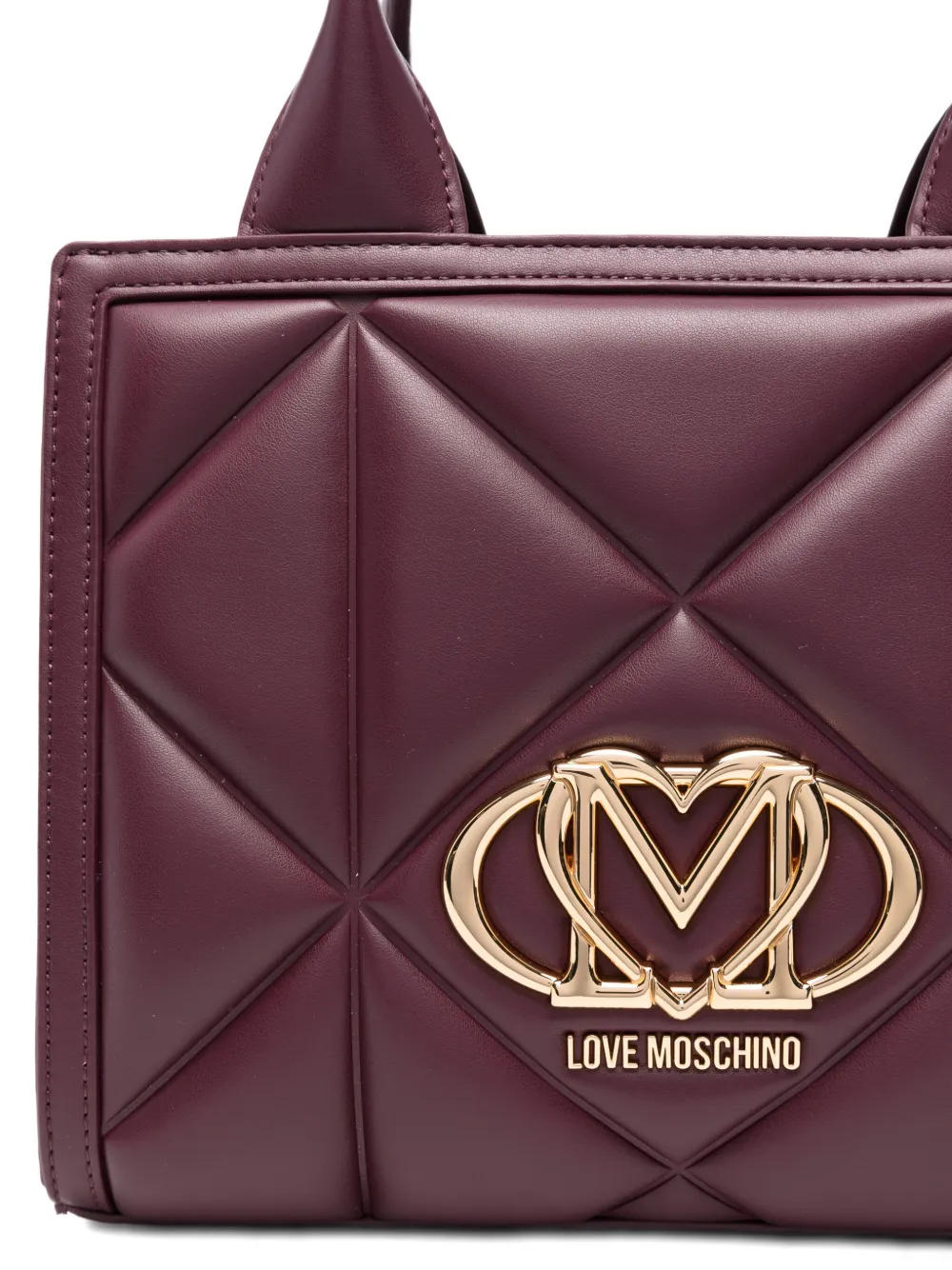 Love Moschino quilted logo tote bag Rood