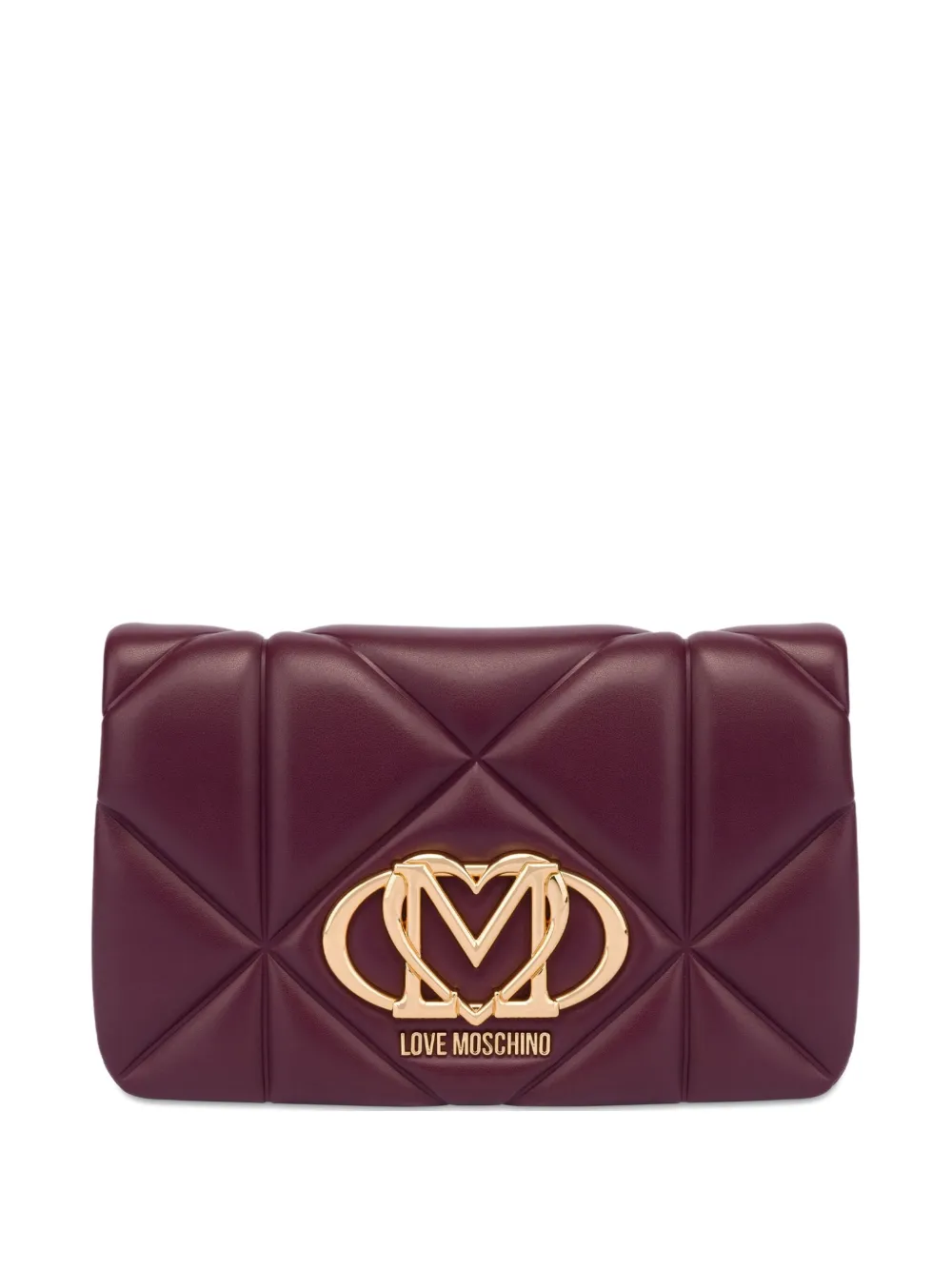 Love Moschino Clutch met logoplakkaat Paars