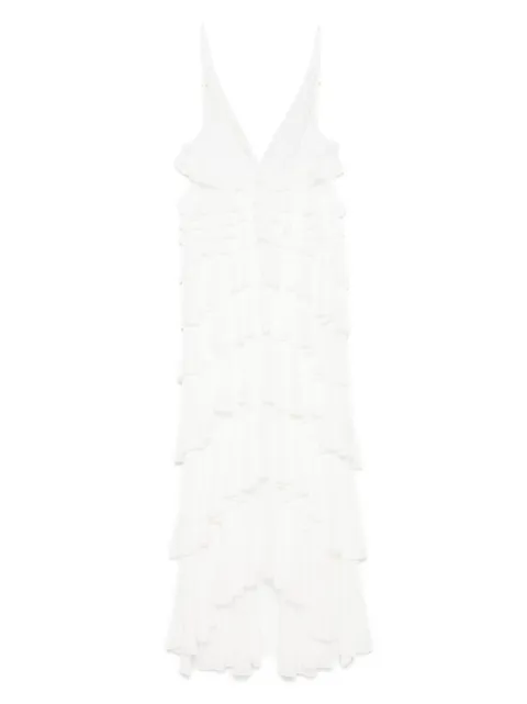 Elisabetta Franchi 조젯 러플 맥시 드레스