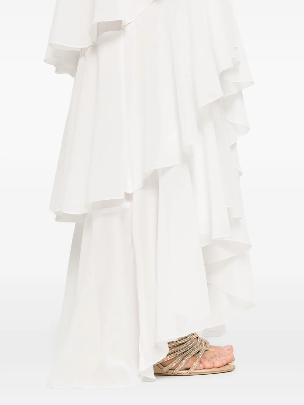 Shop Elisabetta Franchi Georgette Ruffled Maxi Dress
