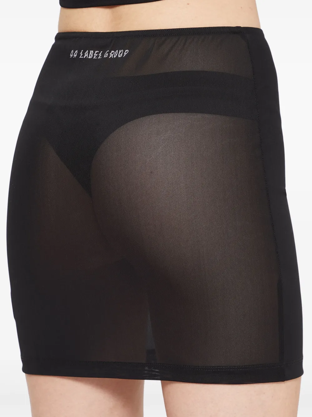 44 LABEL GROUP Semi-doorzichtige mini-rok Zwart