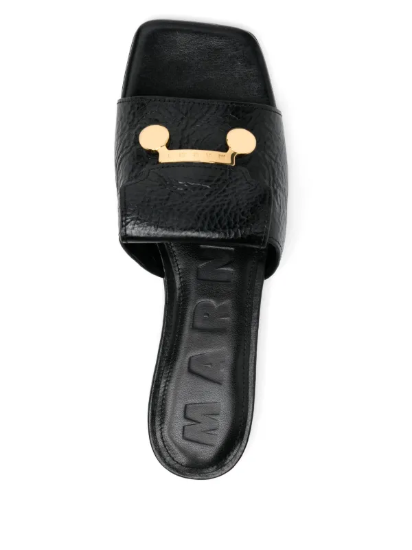 ★関税込み★ MARNI BLACK LEATHER SANDALS Marni Leather Sandals | Black | FARFETCH