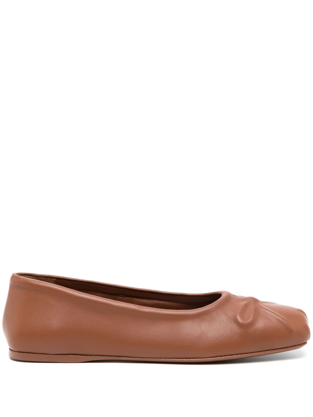 Marni レザーフラットシューズ - ブラウン Marni レザーフラットシューズ - ブラウン