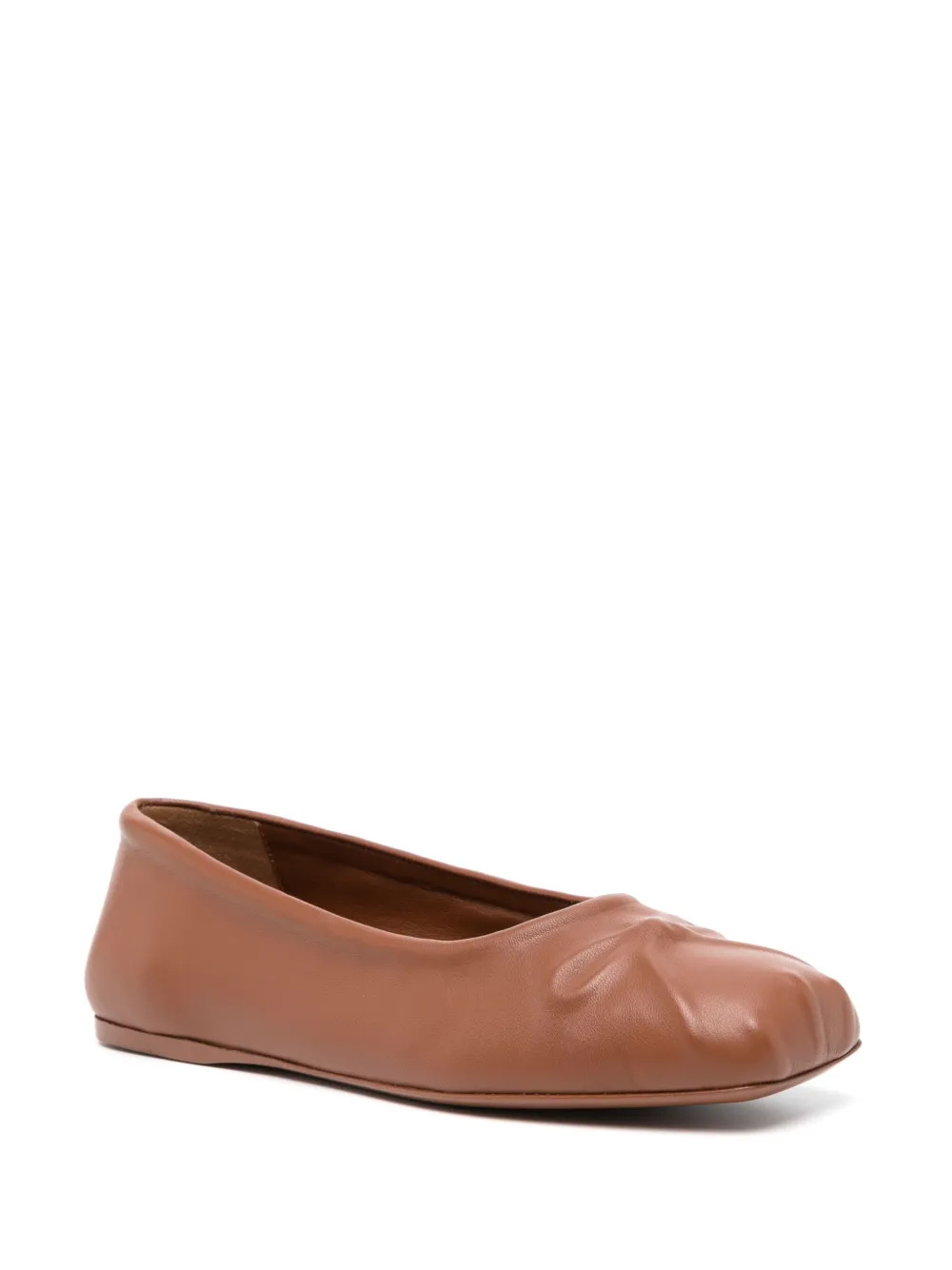Marni Leren ballerina's - Bruin