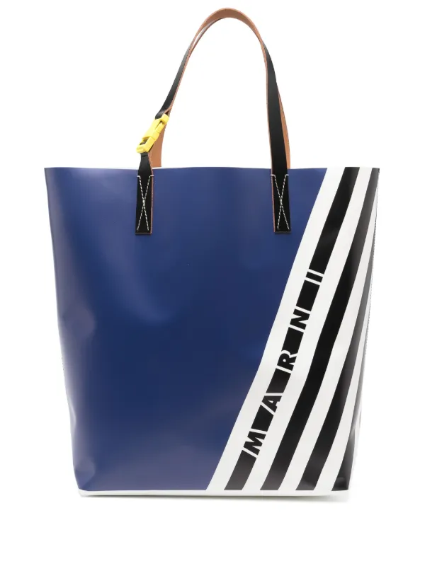 Marni Logo Tote Bag Blue FARFETCH BH