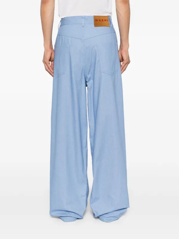Marni ワイドパンツ | ブルー | FARFETCH JP