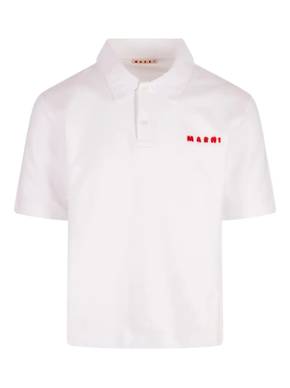 Marni logo embroidered polo shirt | White | Image 1