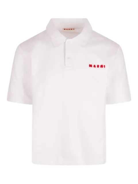 Marni logo embroidered polo shirt