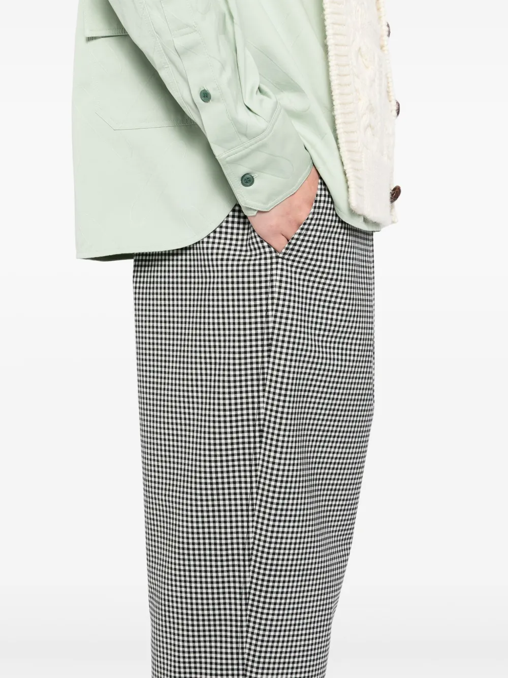 Marni Geruite broek Zwart