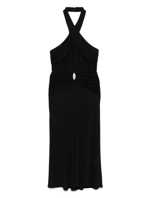 Elisabetta Franchi logo-plaque midi dress