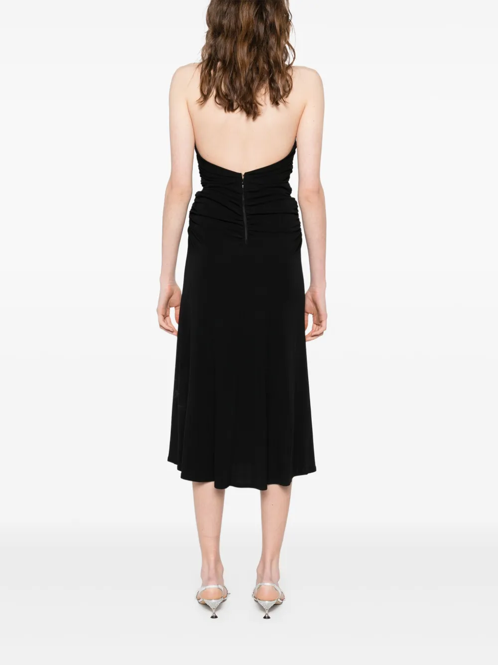 Shop Elisabetta Franchi Logo-plaque Midi Dress