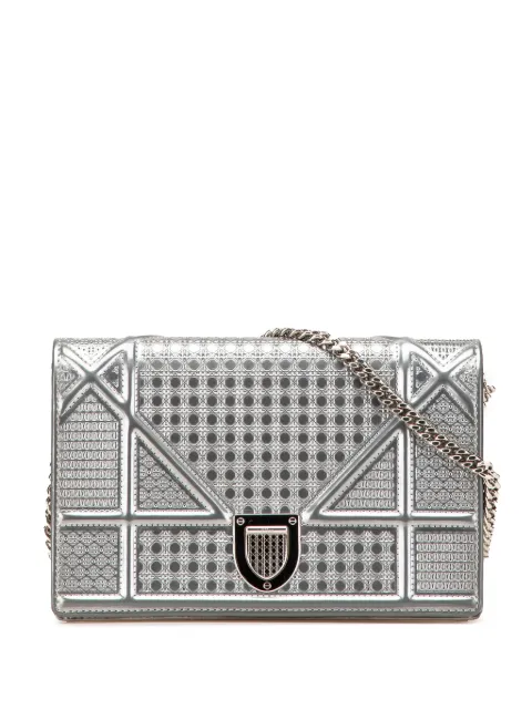 Christian Dior Pre-Owned Microcannage Diorama Wallet on Chain axelremsväska från 2017