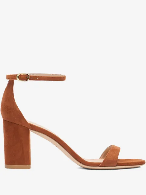 Stuart Weitzman round-toe suede heeled pumps