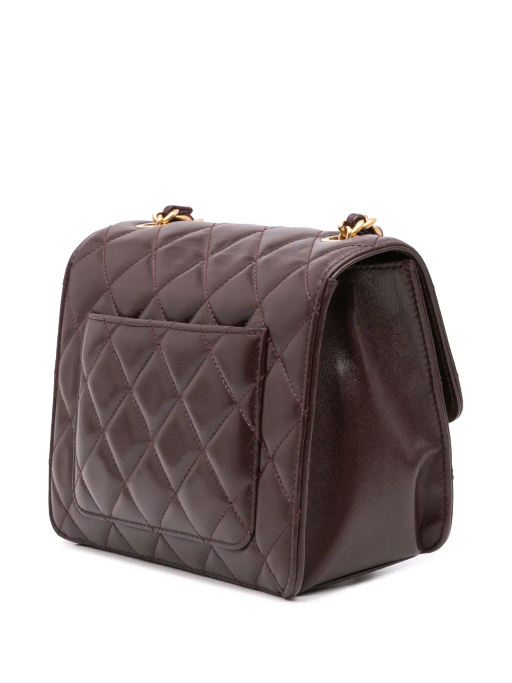 CHANEL Pre-Owned 2021-2024 mini Shiny Single Flap Umhängetasche aus gestepptem Lammleder | Pre-owned & Archive | Image 2