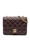 CHANEL Pre-Owned 2021-2024 Mini Quilted Shiny Lambskin Single Flap crossbody bag - Red