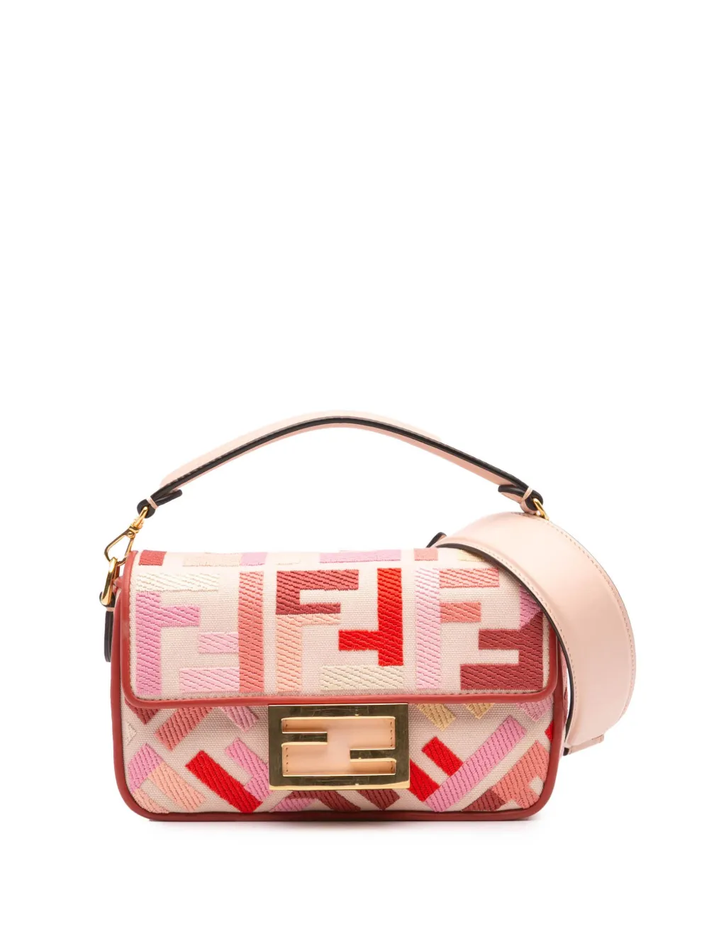 Fendi Pre-Owned 2010-2024 Mini Zucca Embroidered Baguette satchel | Pink | Image 1