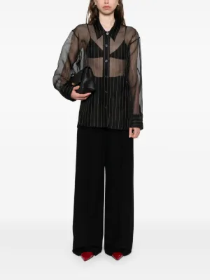 Tシャツ・カットソー KHAITE BLACK SILK TALSIE TOP Talsie Top in Black – KHAITE