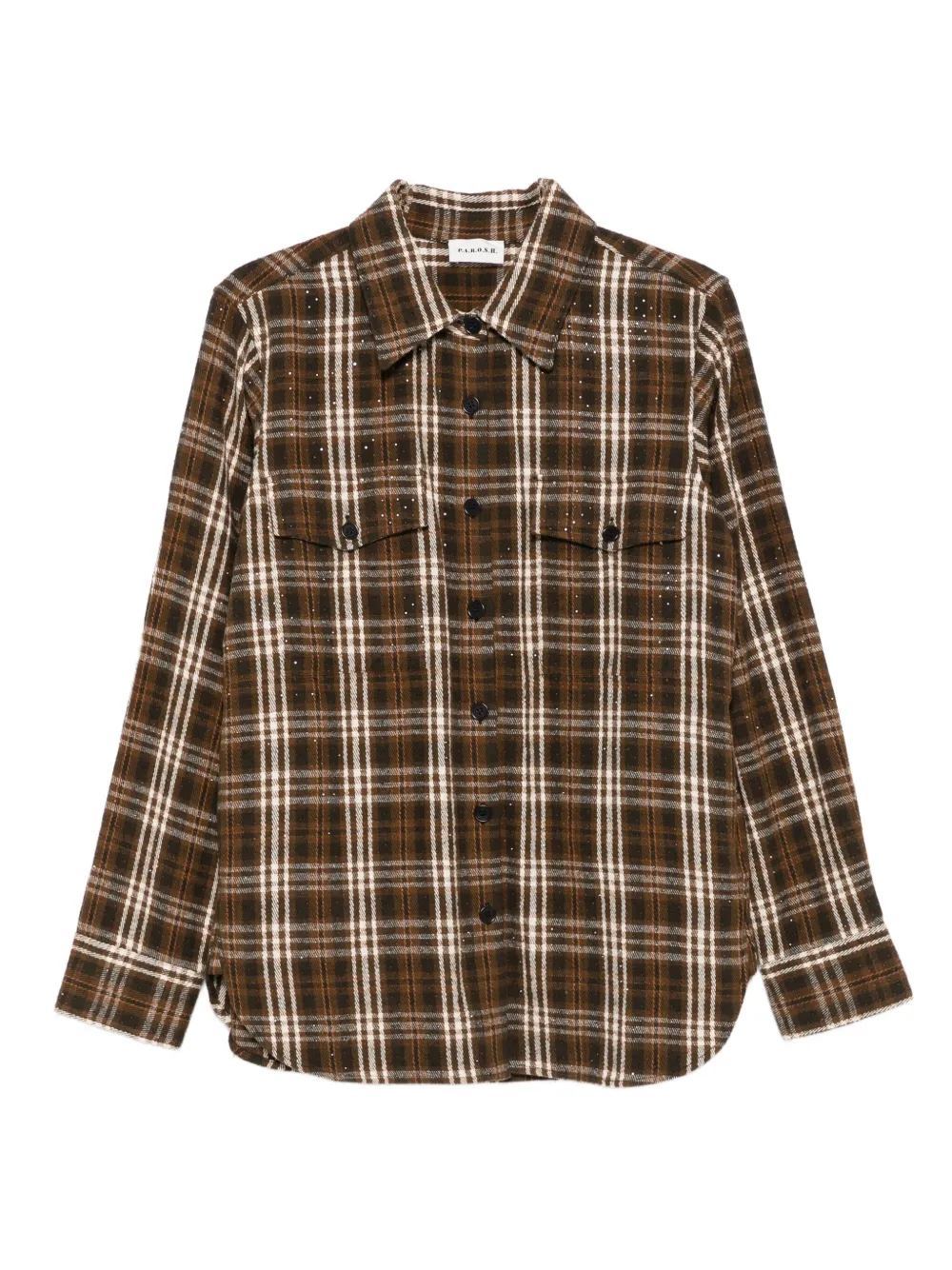 P.A.R.O.S.H. checked sequin-embellished shirt Bruin