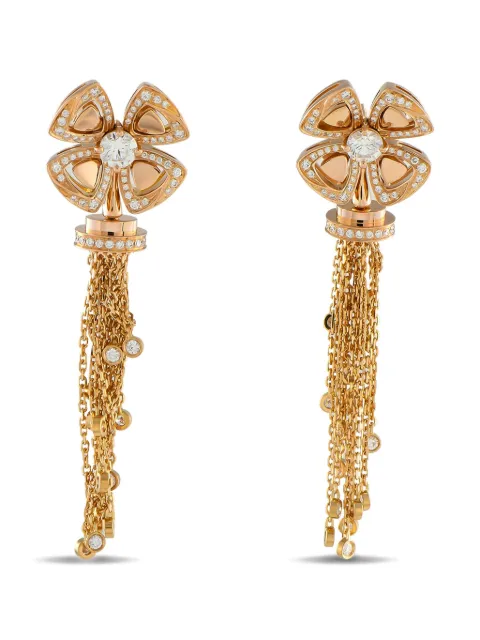 Bvlgari Pre-Owned 18K rose gold Forever diamond earrings