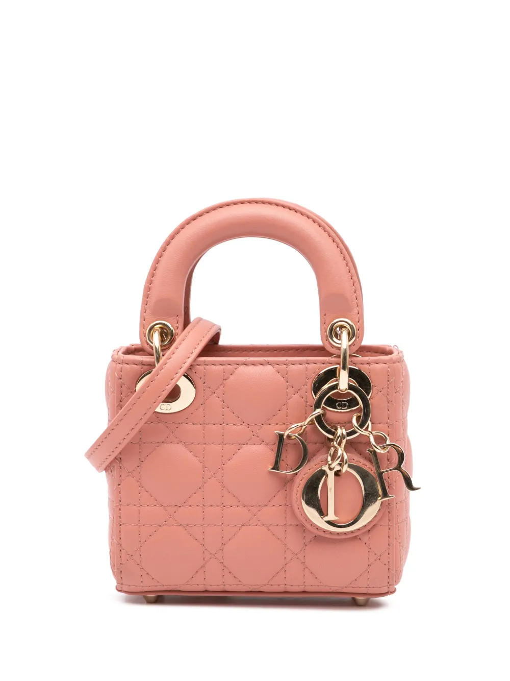 Christian Dior Pre-Owned 2022 マイクロ ラムスキン カナージュ レディ ディオール サッチェルバッグ - Christian Dior Pre-Owned 2022 マイクロ ラムスキン カナージュ レディ ディオール サッチェルバッグ -