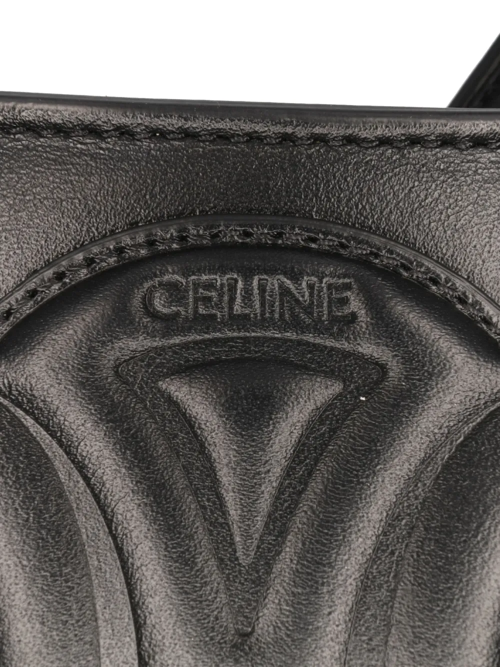 Pre-owned Celine 2021 Smooth Calfskin Cuir Triomphe Shoulder Bag In Black