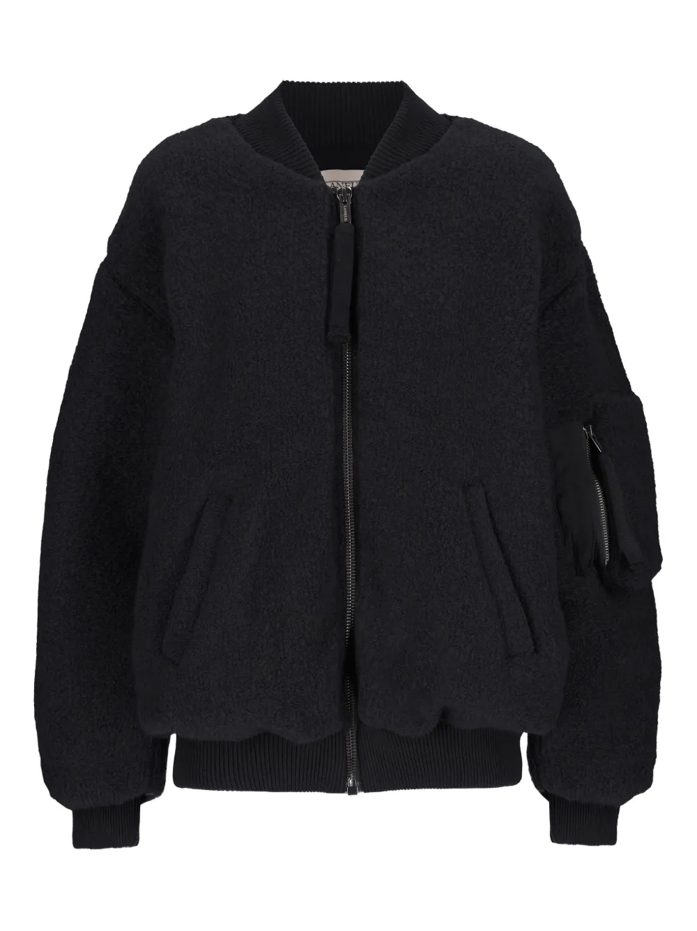 Laneus Bouclé bomber jacket | Black | Image 1