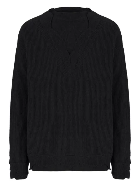 Laneus ribbed V-neck sweater