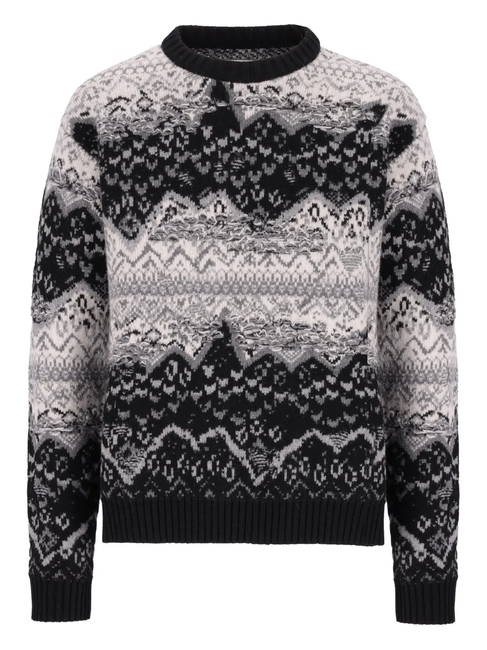 Laneus fairisle-pattern crew-neck sweater | Black | Image 1