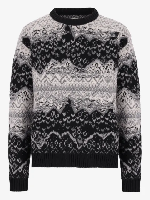 Laneus fairisle-pattern crew-neck sweater