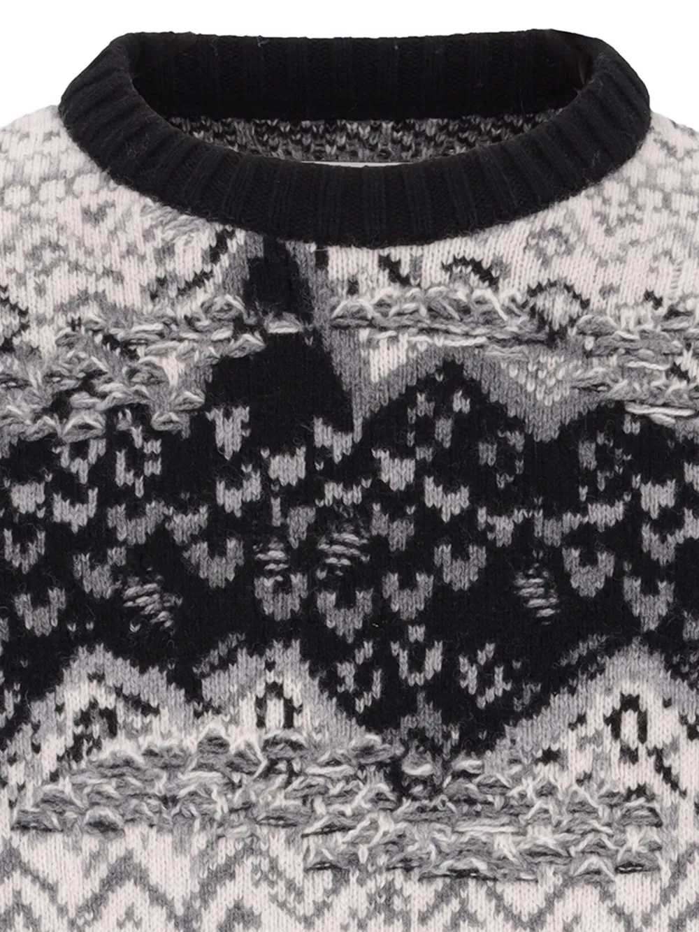 Laneus Trui met ronde hals en patroon Zwart