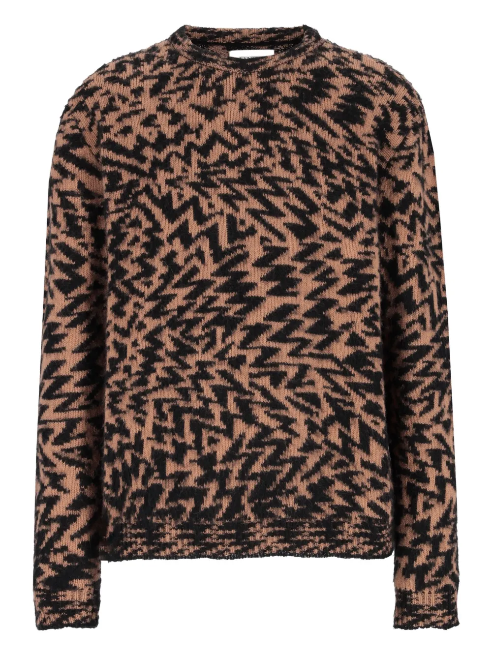 Laneus abstract-pattern crew-neck sweater | Brown | Image 1