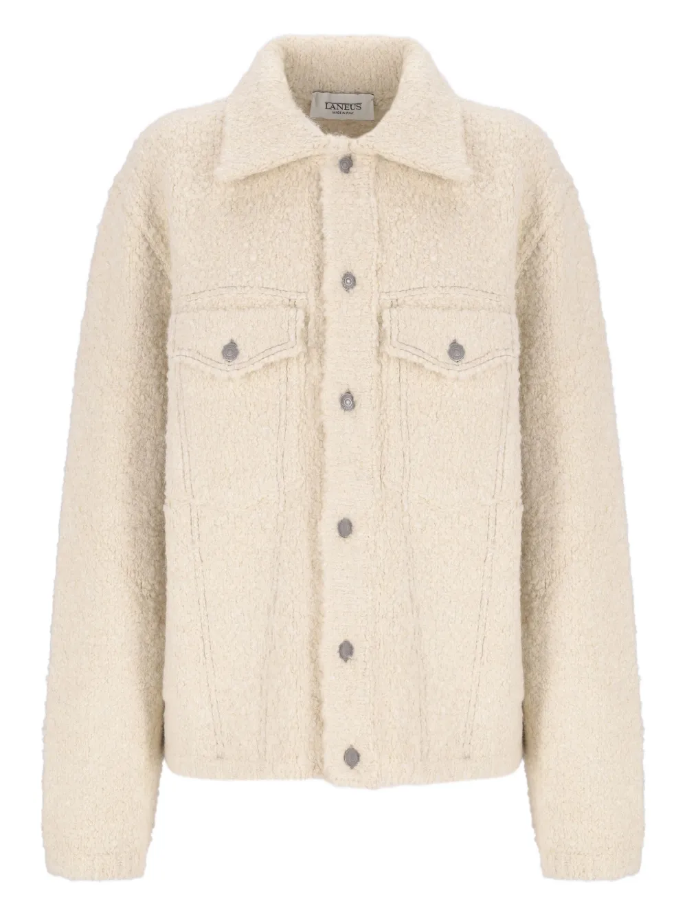 Laneus Knitted Buttoned Jacket In Neutral