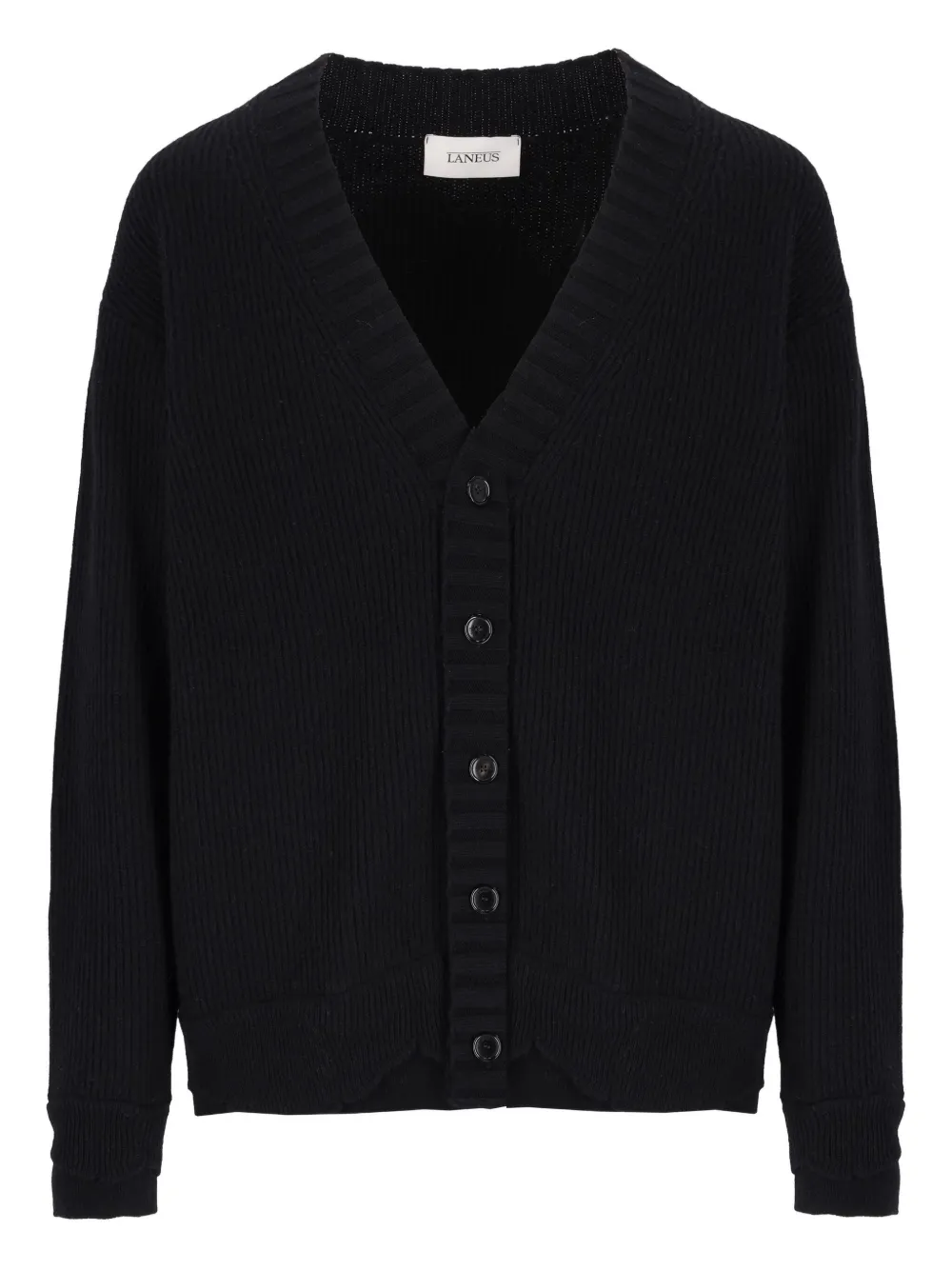 Laneus ribbed V-neck cardigan | Black | Image 1