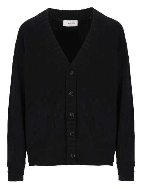 Laneus ribbed V-neck cardigan