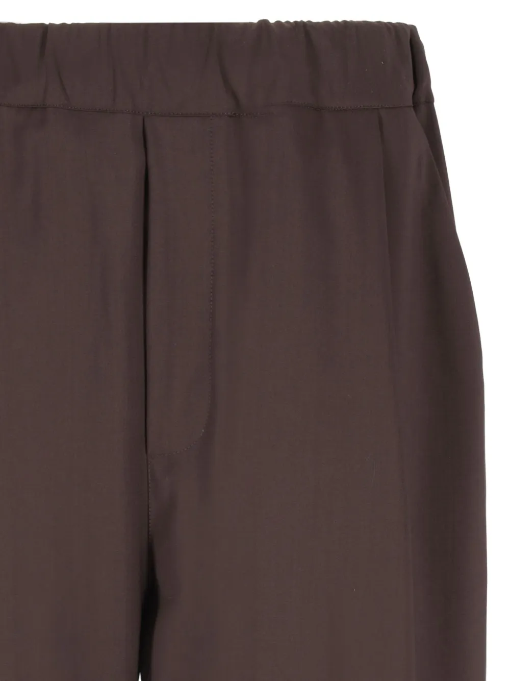 Laneus Elastic-waistband Pocket Trousers In Brown