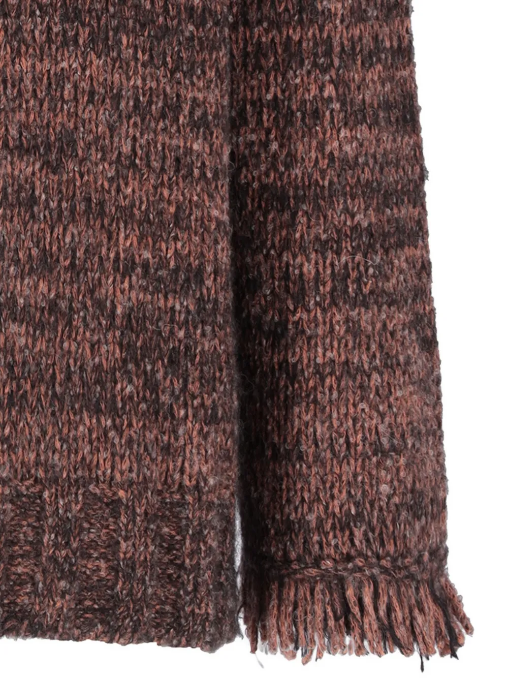 Laneus Fringed Button Cardigan In Brown