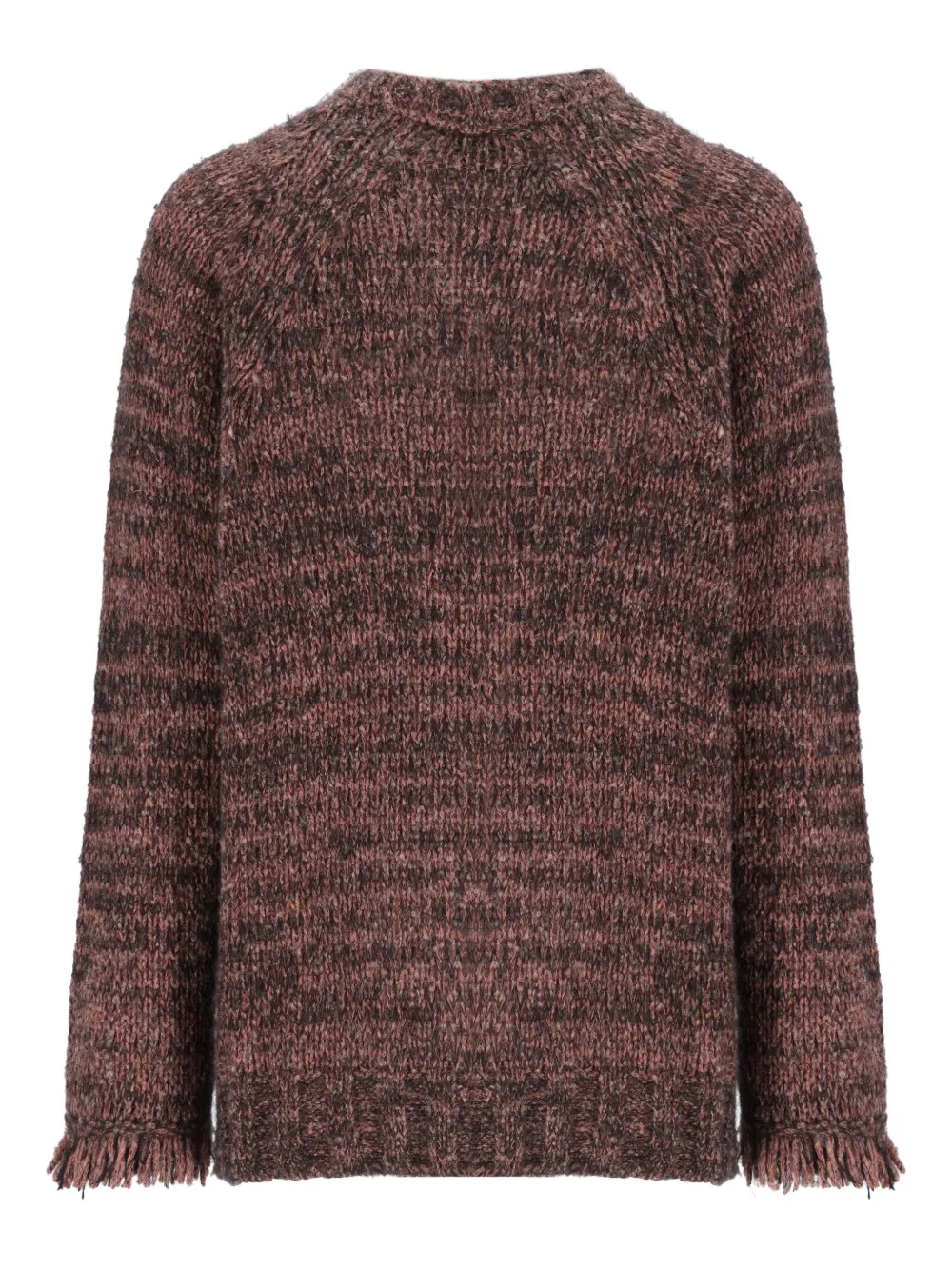 Laneus Fringed Button Cardigan In Brown