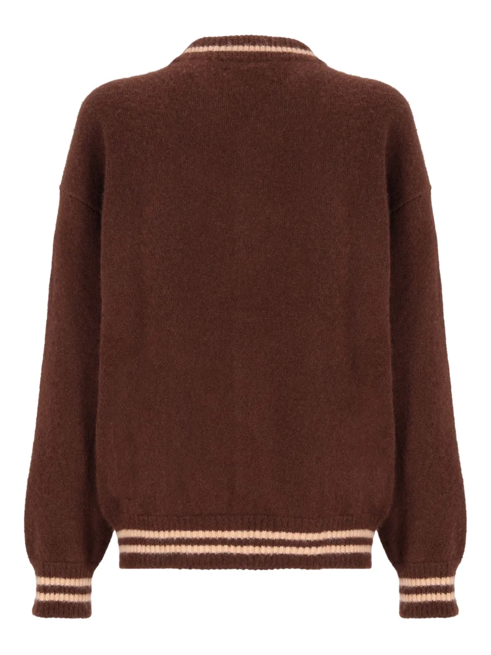 Laneus Knitted Bomber In Brown