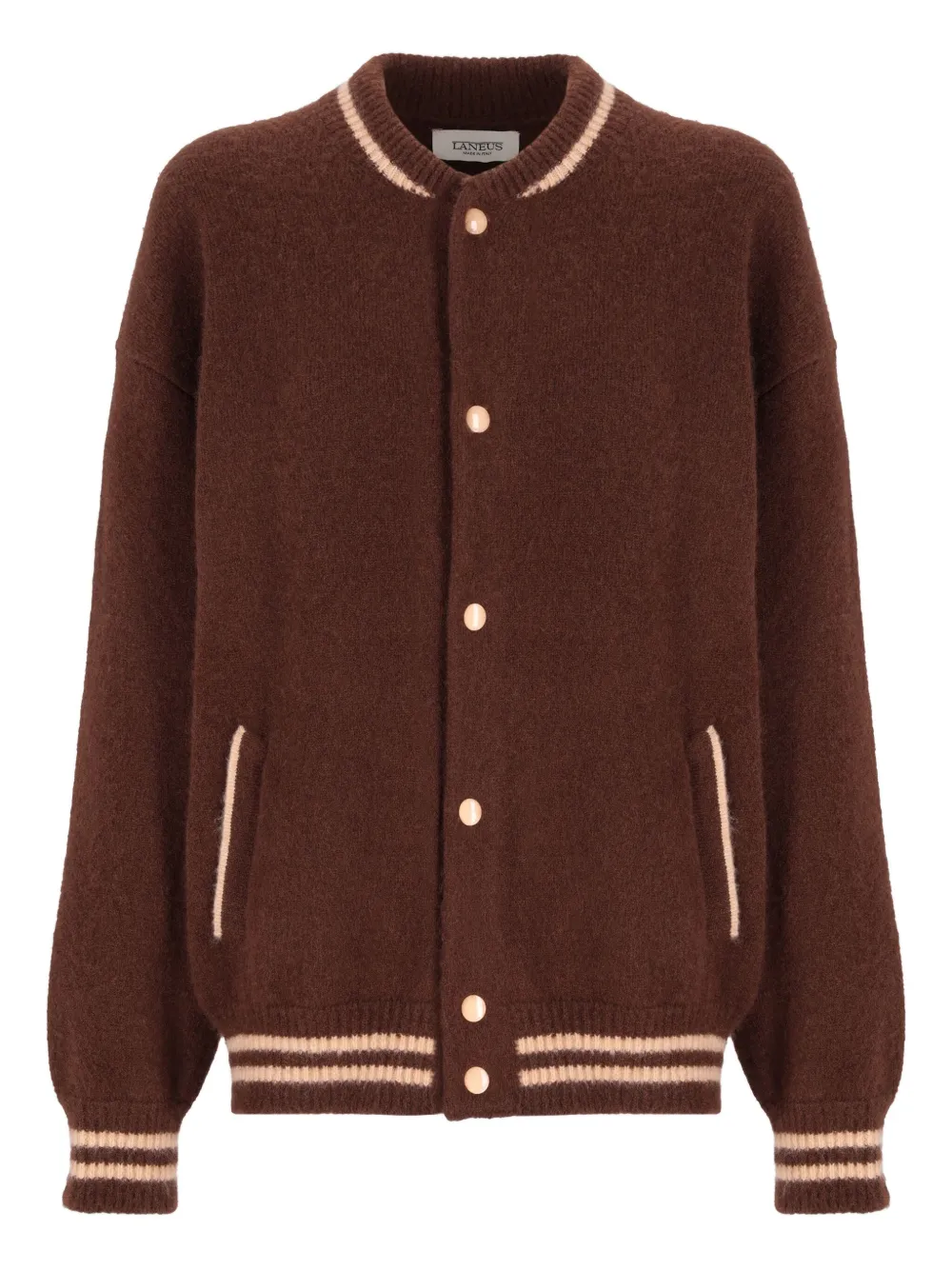 Laneus Knitted Bomber In Brown