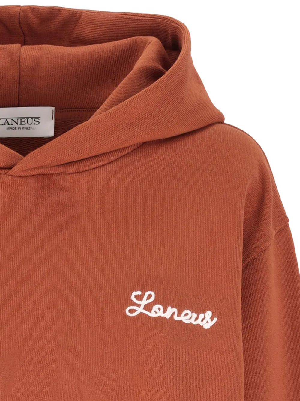 Laneus Embroidered-logo Hoodie In Brown