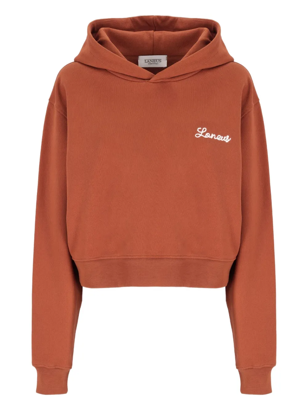 Laneus Embroidered-logo Hoodie In Brown