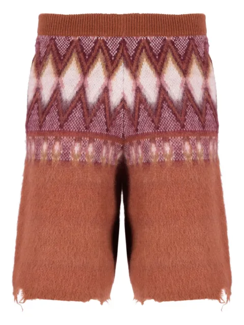 Laneus Gestrickte Shorts mit Rautenmuster