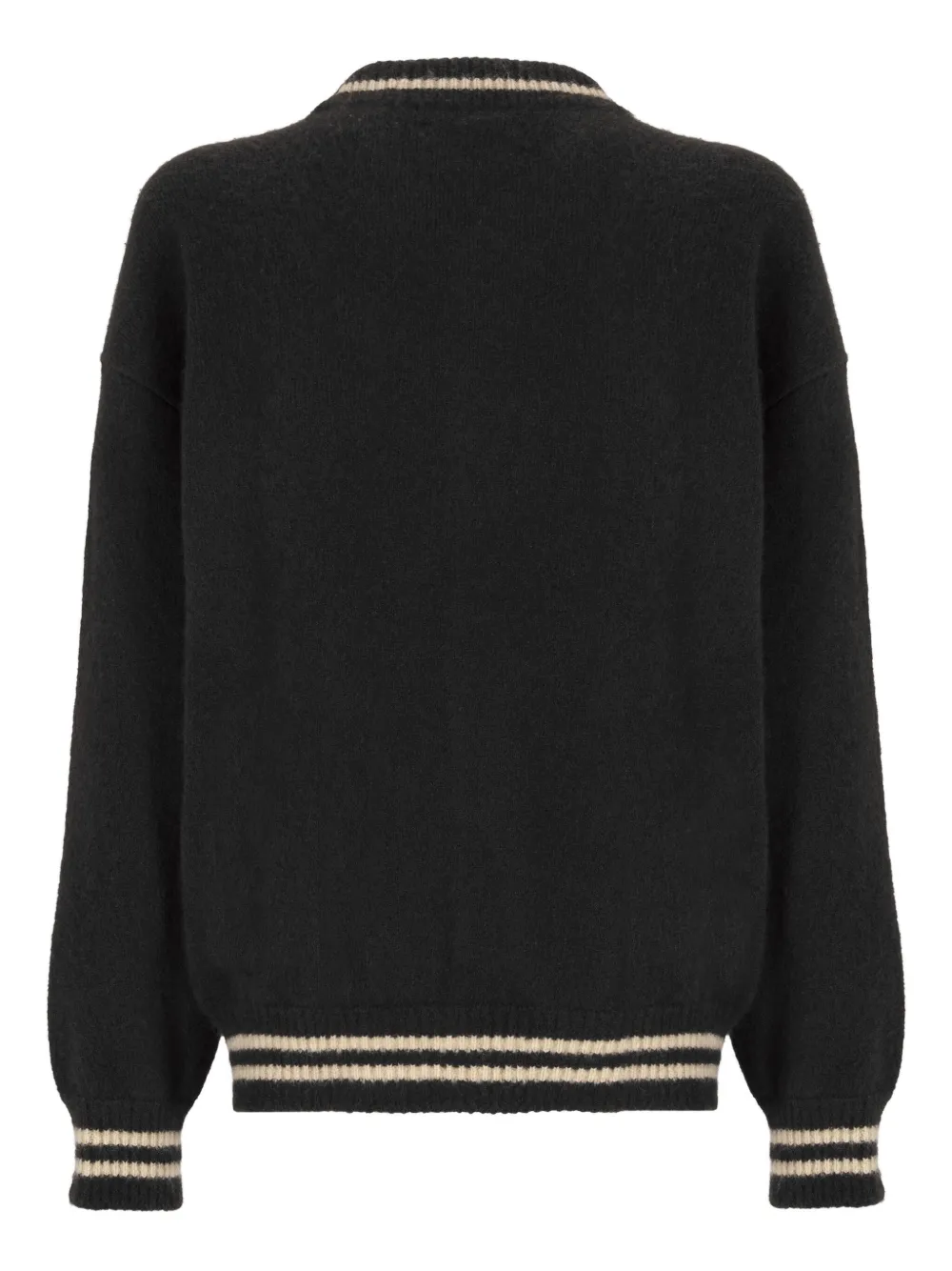 Laneus Knitted Bomber Jacket In Black