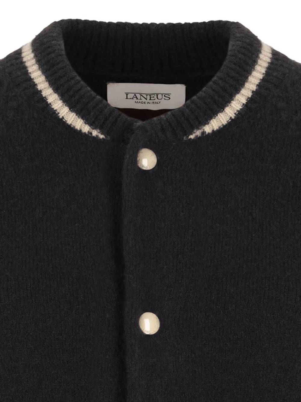 Laneus Knitted Bomber Jacket In Black