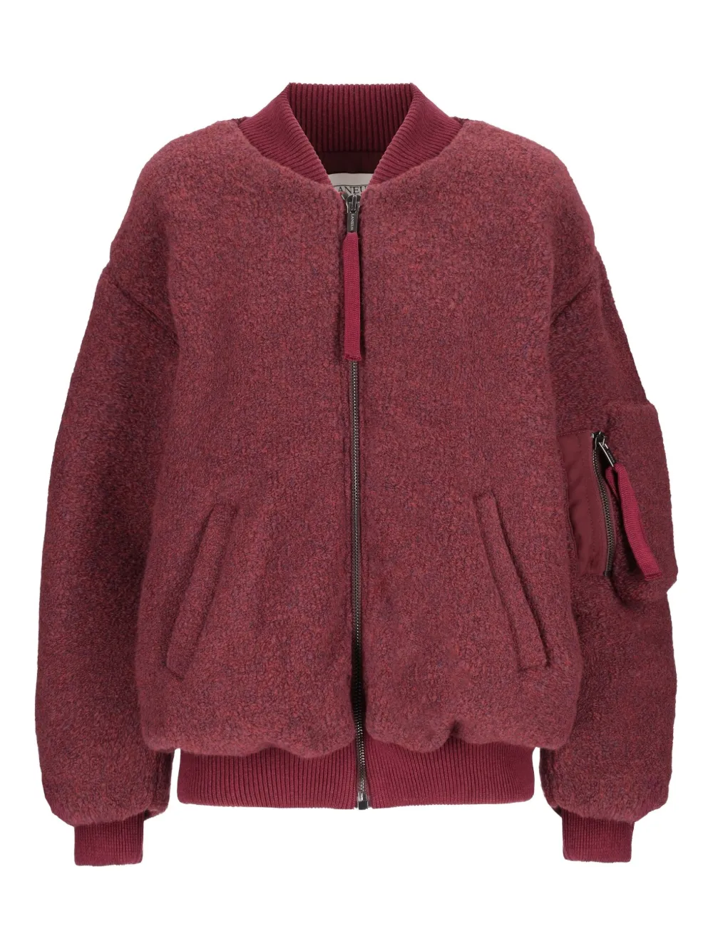 Laneus bouclé bomber jacket | Red | Image 1