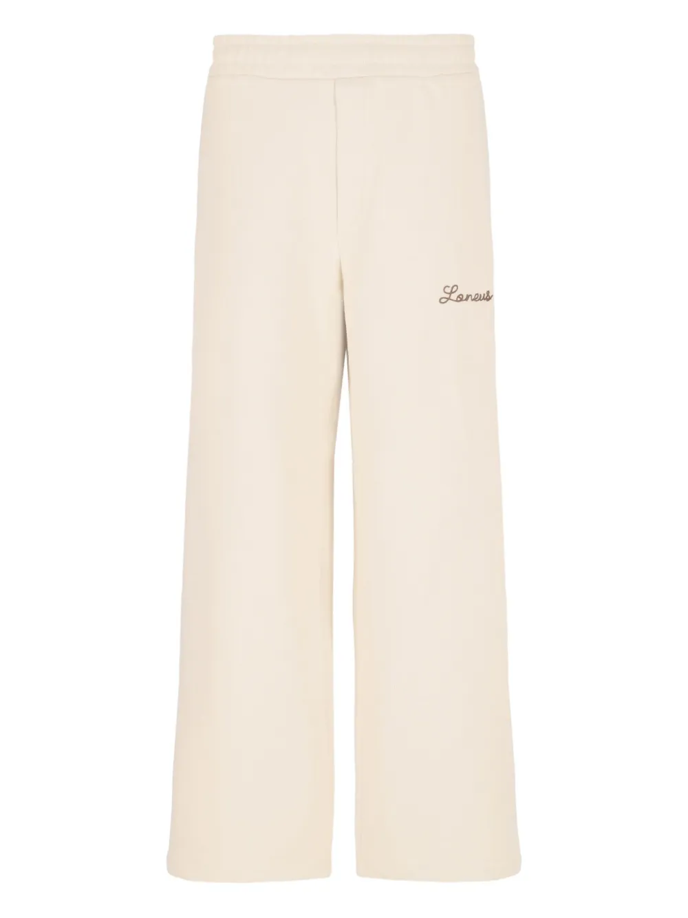 Laneus Embroidered-logo Track Pants In Neutral